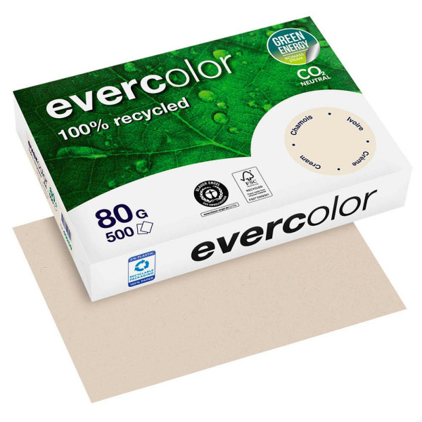 3288580402590 - 500 Blatt Clairfontaine Farbiges Recycling-Kopierpapier Evercolor chamois 80g DIN A4