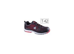 3295249209346 - Genérica - Zapatos de seguridad deltaplus de poliuretano y malla aireada s1p negro y rojo talla 42