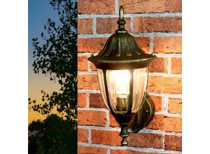 3295978175158 - Licht-erlebnisse - Laterne Wandleuchte milano Außen in Gold Antik E27 IP44 - Gold Antik