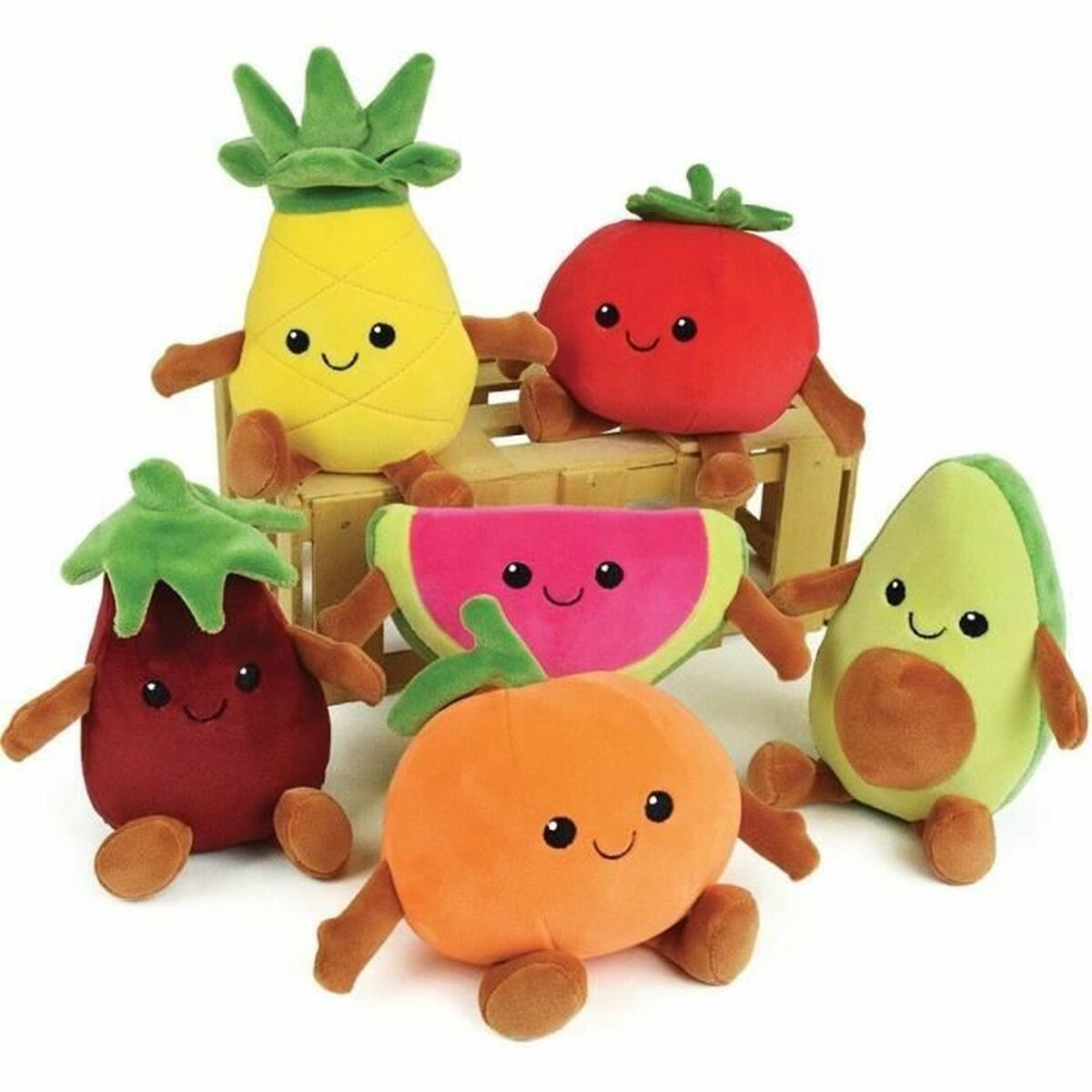 3298060241441 - Plüschtiere Obst und Gemüse Fruitys (x6)