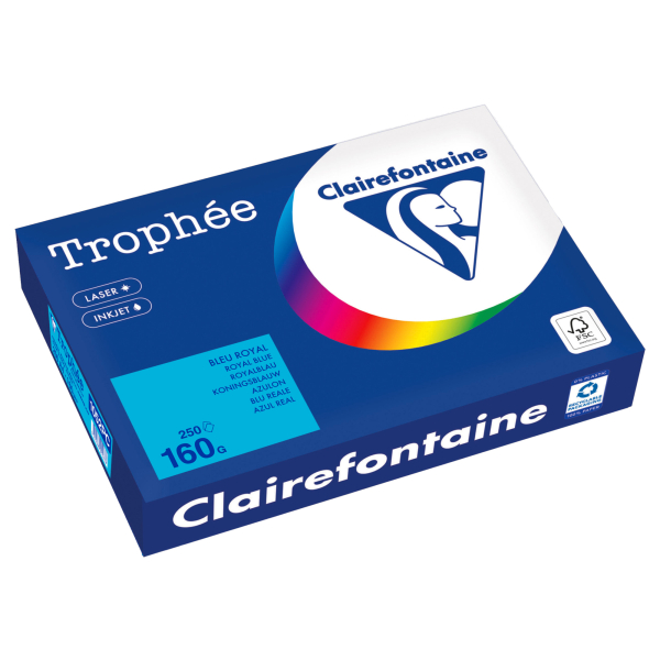 3329680001686 - Kopierpapier Trophée Color 1052PC A4 160g royalblau  3329680001686 Clairefontaine