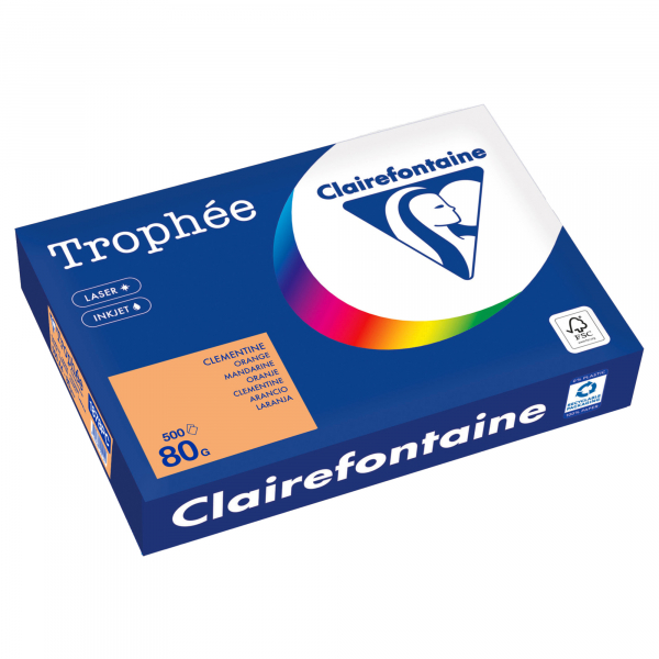 3329680002140 - Kopierpapier Trophée Color 1878PC clementine A4 80g  3329680002140 500 Blatt