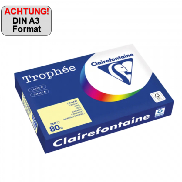 3329680004199 - Kopierpapier Trophée Color 1884PC A3 80g gelb  3329680004199 500 Blatt