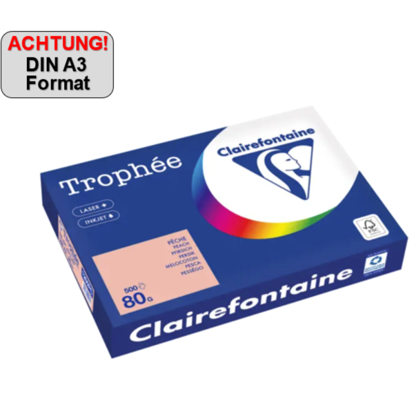 3329680004571 - Kopierpapier Trophée Color 1260PC pfirsich A3 80g 500 Blatt 3329680004571 500 Blatt