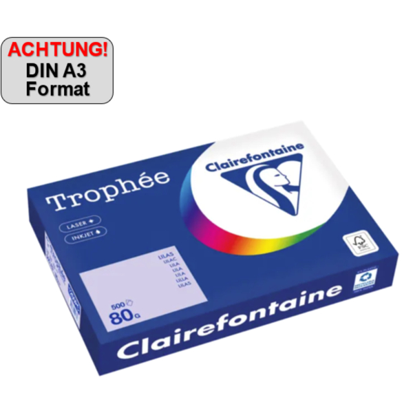 3329680004670 - Kopierpapier Trophée Color 1250PC A3 80g lila 3329680004670 500 Blatt 3329680004670 - Kopierpapier Trophée Color 1250PC A3 80g lila 3329680004670 500 Blatt