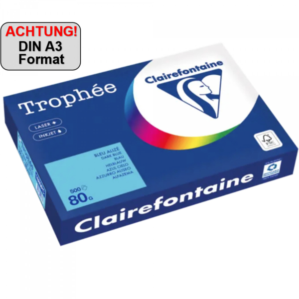 3329680004731 - Kopierpapier Trophée Color 1889PC A3 80g blau  3329680004731 500 Blatt