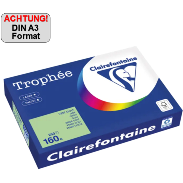 3329680006117 - Kopierpapier Trophée Color 1114PC A3 160g grün 3329680006117 250 Blatt 3329680006117 - Kopierpapier Trophée Color 1114PC A3 160g grün 3329680006117 250 Blatt