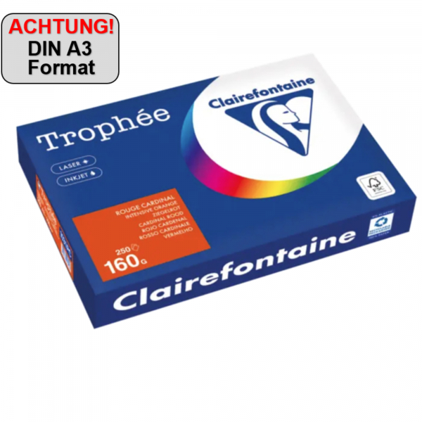 3329680006193 - Kopierpapier Trophée Color 1031PC A3 160g ziegelrot  3329680006193 250 Blatt