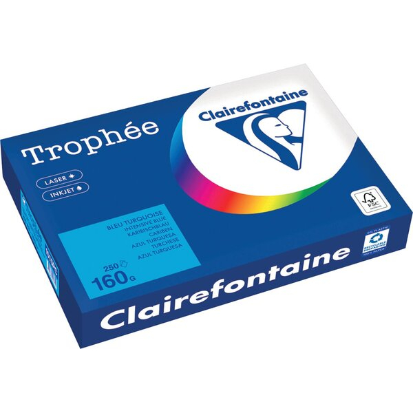 3329680006315 - Kopierpapier Trophee DIN A3 160gqm 250 Blatt karibikblau 3329680006315 Clairefontaine