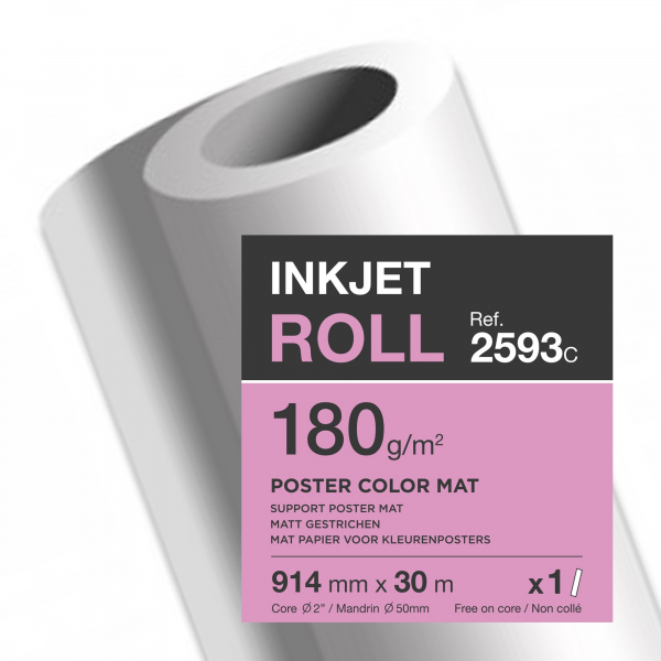 3329680259308 - Plotterpapier Clairjet Poster Color Matt 2593C A0+ 914mm x 30m hochweiß 180g 3329680259308 30 Meter