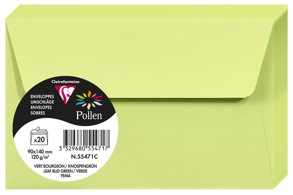 3329680554717 - 10 x Briefumschlag Pollen 90x140mm 120g VE=20 Stück Haf