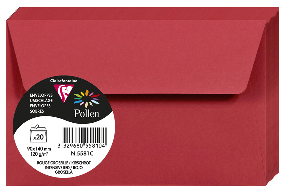 3329680558104 - 10 x Briefumschlag Pollen 90x140mm 120g VE=20 Stück Haf