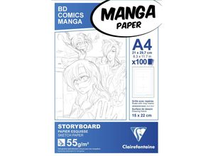 3329680940381 - Manga-Block für Storyboard A4 100 Blatt 55g mit sechsteiligem Raster