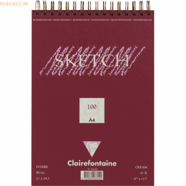 3329680966046 - Clairfontaine Skizzenblock Sketch DIN A4 100 Blatt