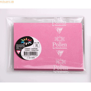 3329682112557 - 10 x Karte Pollen 70x95mm 210g VE=25 Stück hortensienro