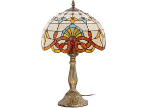 3338628591035 - Privatefloor - Tischlampe Tiffany - Glas Multicolor - Glas Harz - Multicolor