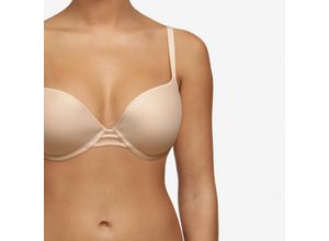 3340443465453 - Passionata® Nais Push-up-BH glatte Cups Tüll-Detail für Damen beige 75C