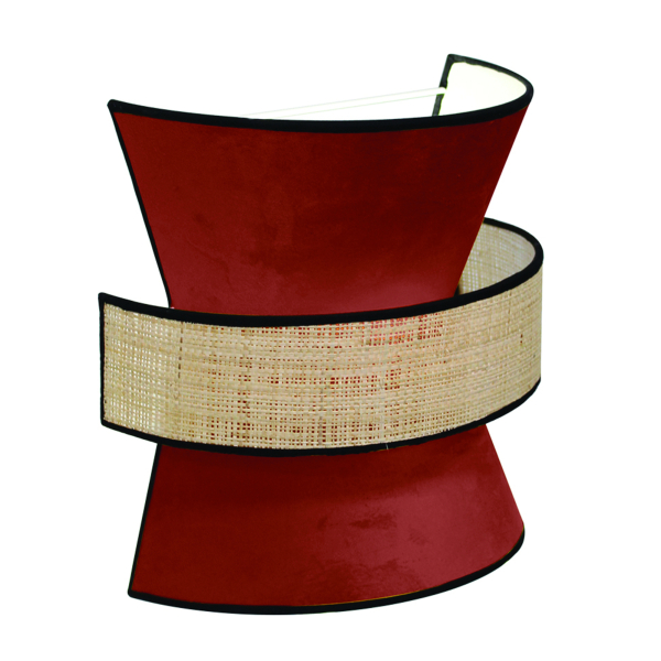 3361410162021 - Wandleuchte Gatsby Samt Rattan weinrot B 300 x T 300 x H 150 mm 2 x E27 meet by paperflow