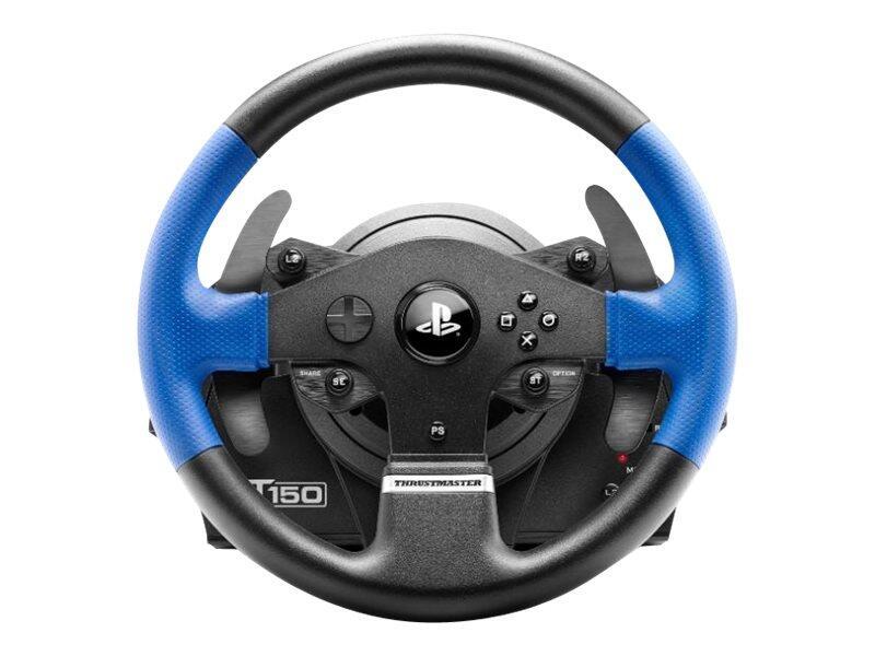 3362934109738 - ThrustMaster T150 Force Feedback - Lenkrad + Pedale - PC - PlayStation 4 - Playstation 3 - D-Pad - Kabelgebunden - USB - Schwarz - Blau