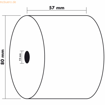 3364220403407 - Thermorollen 40340E 57mm x 76m Kern-Ø 12mm 3364220403407 Exacompta