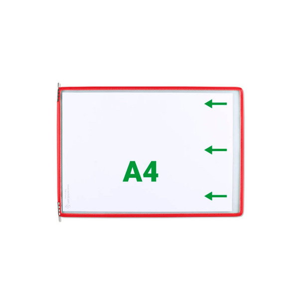 3377991170034 - Sichttafeln mit 5 Aufsteckreitern DIN A4 quer rot Öffnung seitlich 3377991170034 117003 20 Stück