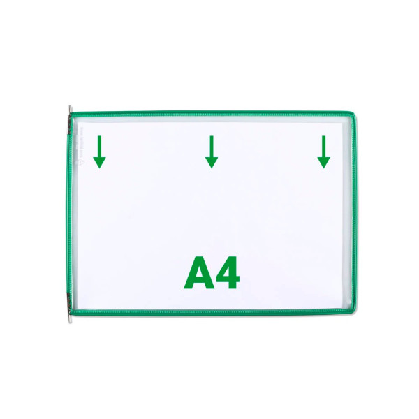 3377991171055 - Sichttafeln mit 5 Aufsteckreitern DIN A4 quer grün Öffnung oben 3377991171055 117105 20 Stück