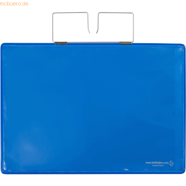 3377991650413 - Kennzeichnungshülle A4 quer blau PVC mit Haltedraht VE=10