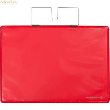 3377991650437 - Kennzeichnungshülle A4 quer rot PVC mit Haltedraht VE=10