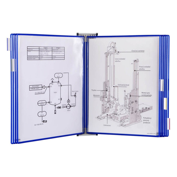 3377994181013 - tarifold Wand-Sichttafelsystem 418101 DIN A3 blau mit 10 St Sichttafeln