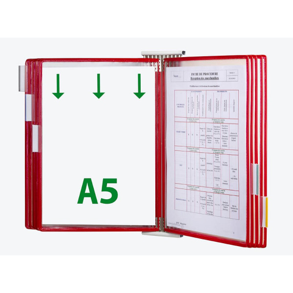 3377994251037 - tarifold Wand-Sichttafelsystem 425103 DIN A5 rot mit 10 St Sichttafeln