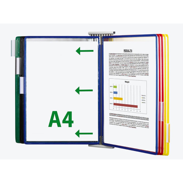 3377994271097 - tarifold Wand-Sichttafelsystem 427109 DIN A4 farbsortiert mit 10 St Sichttafeln