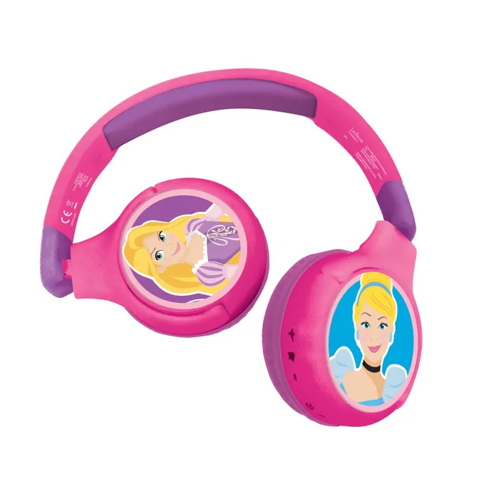 3380743086842 - Bequeme und faltbare 2-in-1 Bluetooth- und kabelgebundene Kopfhörer mit Lautstärkebegrenzung Disney Princesse
