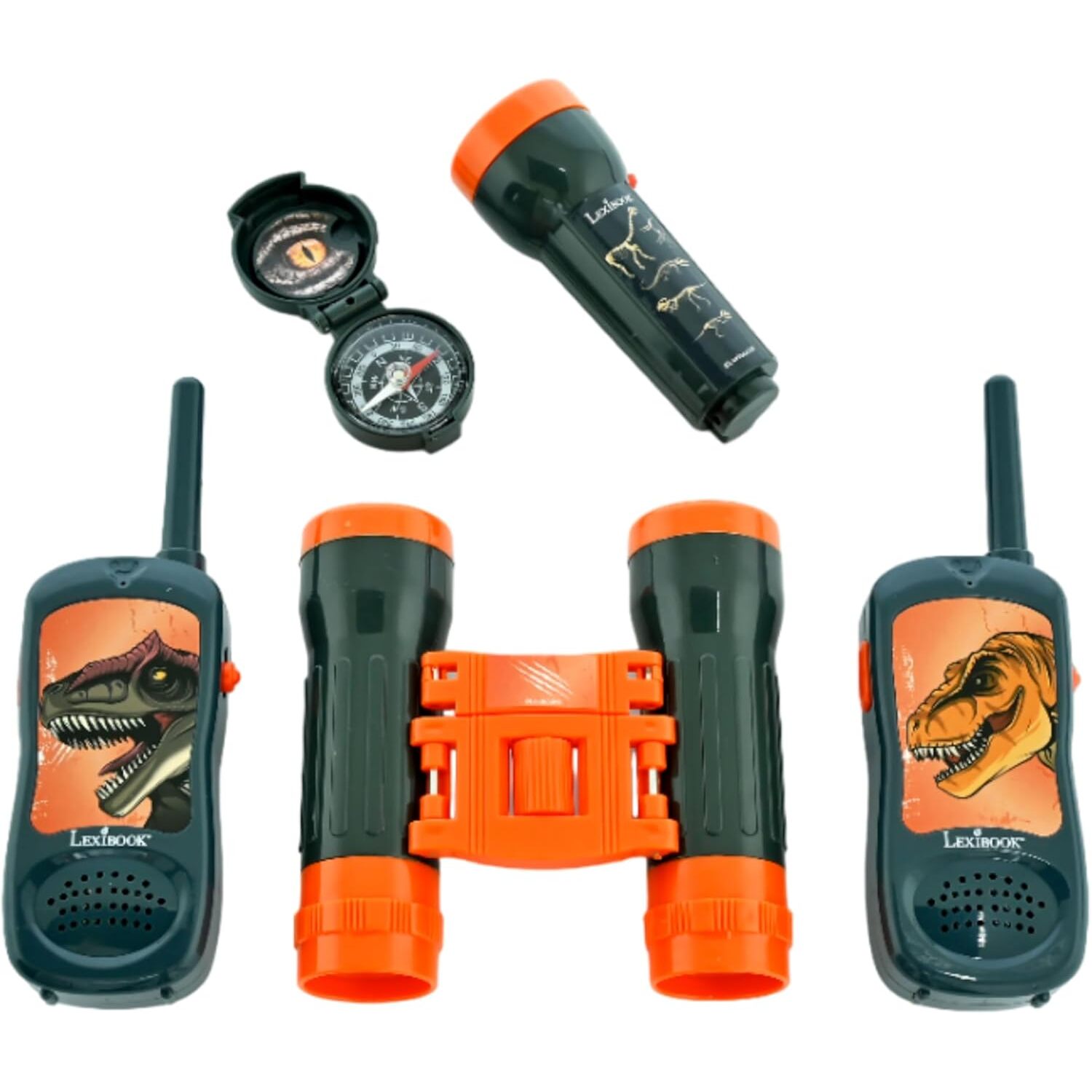 3380743100098 - Outdoor-Spielset Abenteurer mit Walkie-Talkies Reichweite Fernglas und Kompass Dinosaure