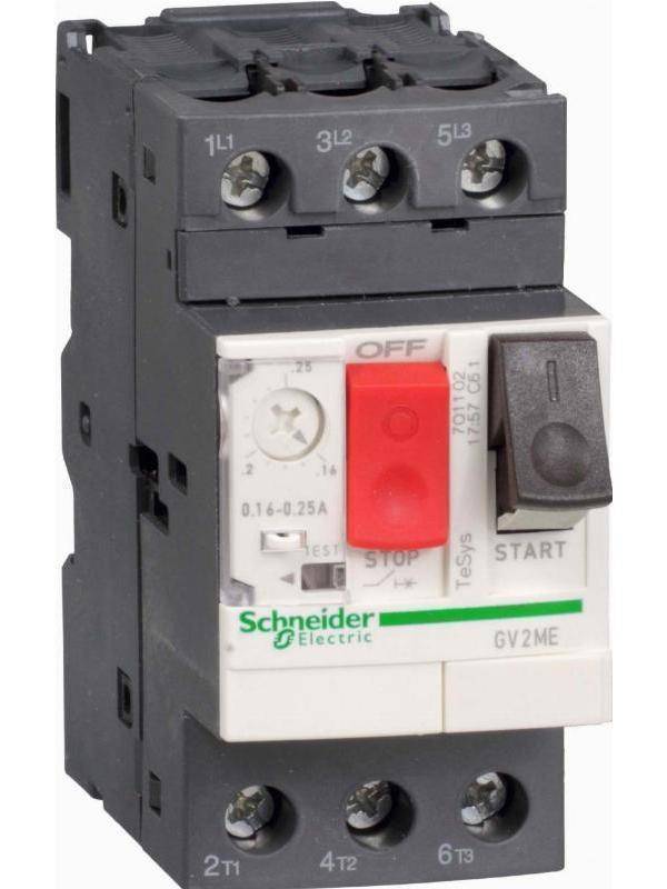 3389110343076 - Tesys gv motor circuit breaker gv2me07 thermal-magnetic 16-25a 075kw@400v icu100ka pushbutton