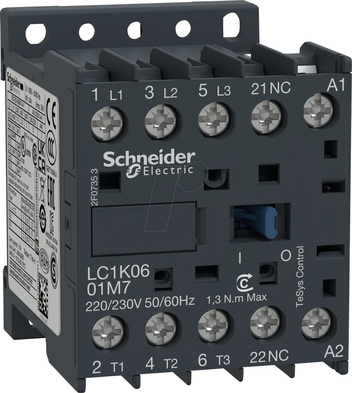 3389110363562 - Schneider Schütz 6A 230V 50 60HZ LC1K0601P7 LC1K0601P7 338911036