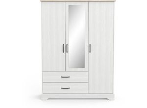 3397702107913 - Calicosy - Kleiderschrank mit 3 Türen 1 Spiegel und 2 Schubladen Cottage - H19960 cm