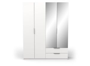 3397703913711 - Kleiderschrank mit 4 Türen 2 Schubladen und 2 Spiegeln Ghost - L1573 cm