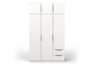 3397703913728 - - Kleiderschrank 6 Türen und 2 Schubladen Ghost - L1194 cm