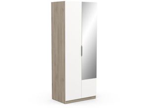 3397703913810 - - Kleiderschrank mit 2 Türen und Spiegel Ghost - L794 cm