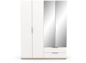 3397703913858 - Kleiderschrank mit 4 Türen 2 Schubladen und 2 Spiegeln Ghost - L1573 cm