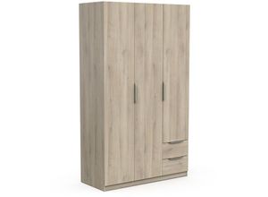 3397703913902 - - Kleiderschrank mit 3 Türen und 2 Schubladen Ghost - L1194 cm