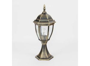 3426593509701 - Licht-erlebnisse - Rustikale Wegeleuchte toronto Garten Alu H50cm IP44 - Gold Antik