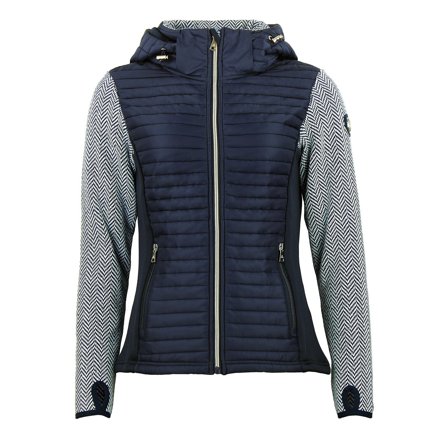3430890080450 - Damen Hoodie mit Reißverschluss aus drei Materialien Peak Mountain 3430890080450 - Damen Hoodie mit Reißverschluss aus drei Materialien Peak Mountain