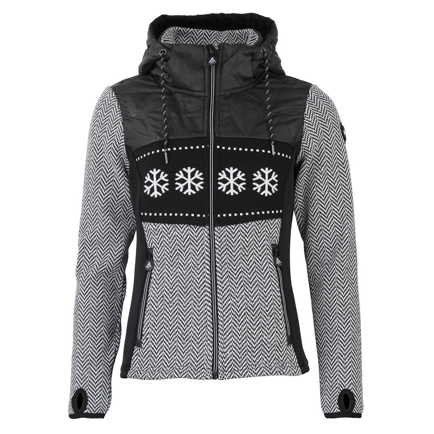 3430890080849 - Zipper Hoodie aus zwei Materialien für Damen Peak Mountain