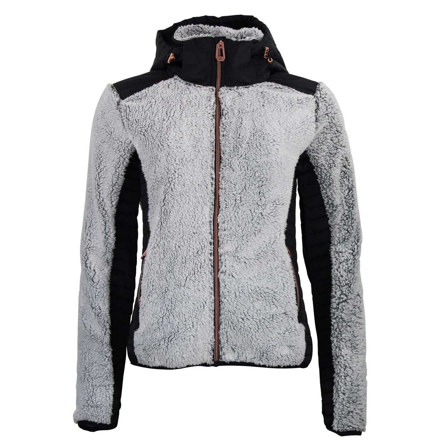 3430890082041 - Zweifarbige Kapuzen-Fleecejacke für Damen Peak Mountain