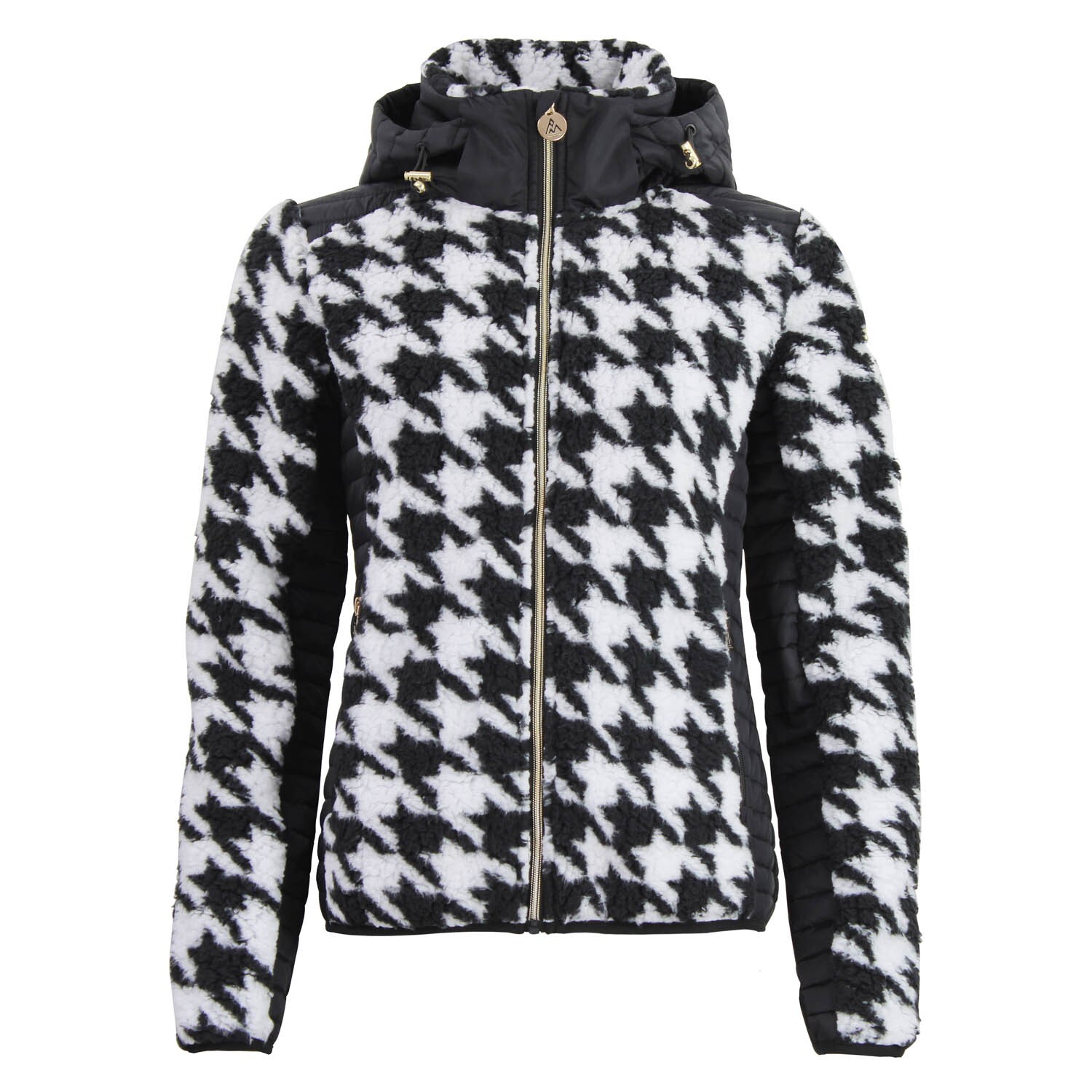 3430890082775 - Zweifarbige Kapuzenjacke mit Reißverschluss und Brustabzeichen für Damen Peak Mountain