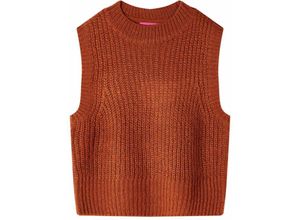 3441200670711 - Vidaxl - Kinder-Pulloverweste Gestrickt Cognac 116