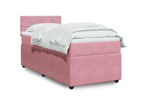 3441200815143 - Boxspringbett mit Matratze Rosa 90x190 cm Samt