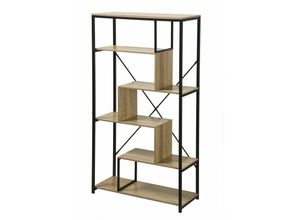 3456850121506 - Bücherregal mit Regalen auf 6 Etagen H160 cm - Holz - Calicosy