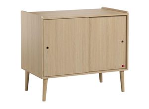 3456850124132 - Calicosy - Sideboard mit 2 Schiebetüren im Eichendekor L100 cm - Retro